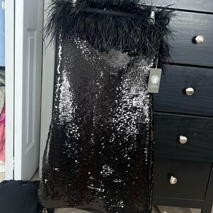 New! With tags sequin and feather dress